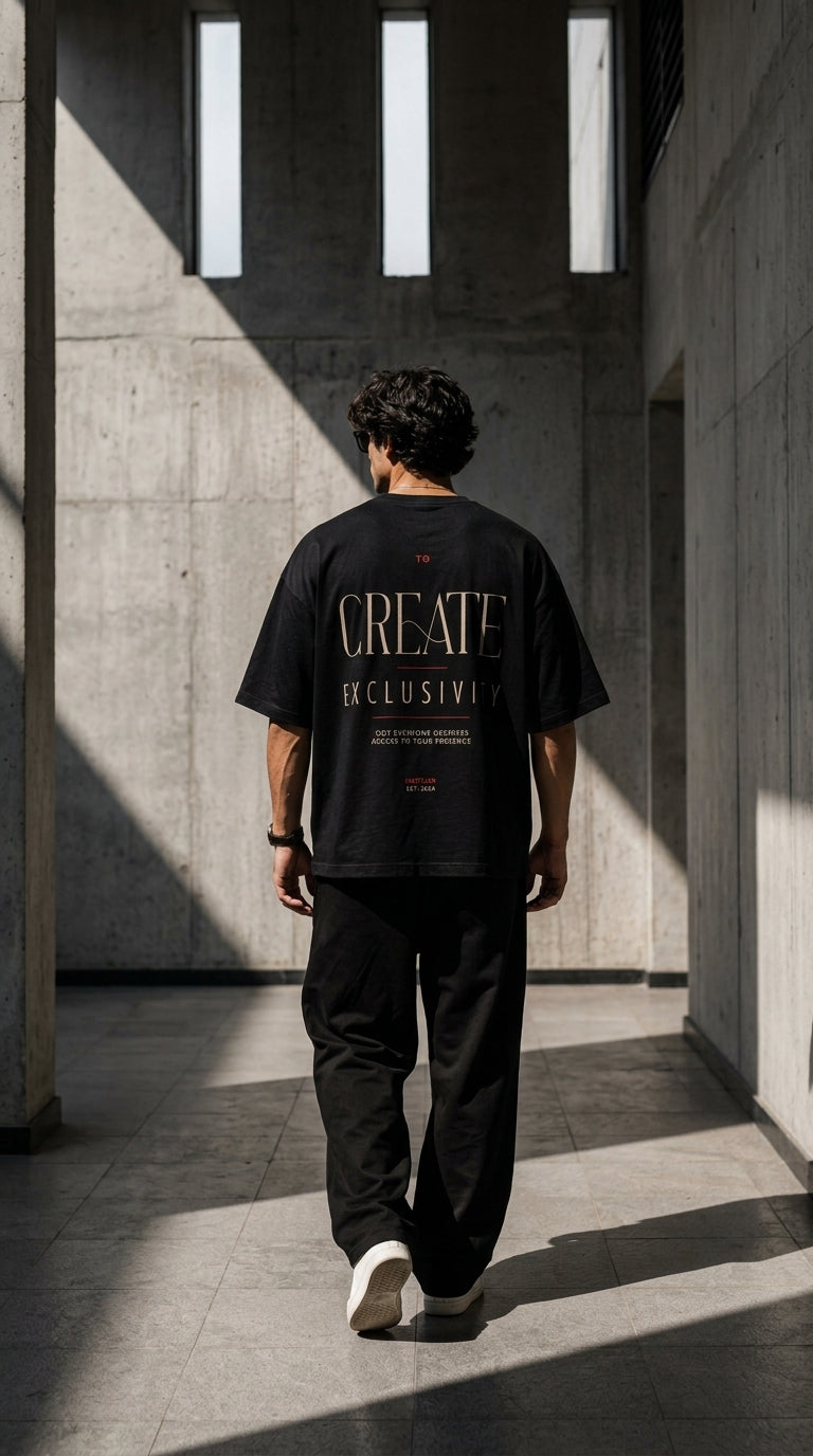 LIMIT YOUR AVAILABILITY Oversized Terry Tee – Black | HL ATELIER