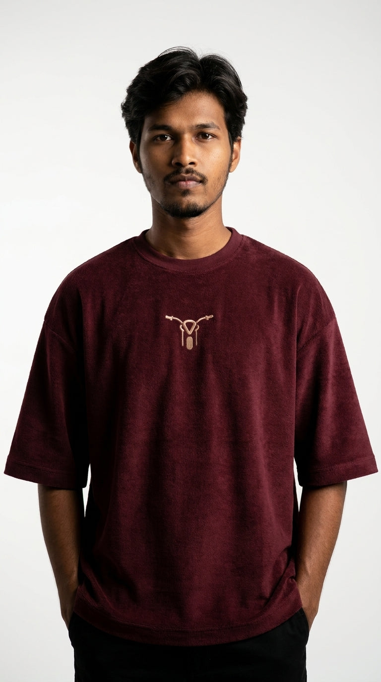 VANTA Motorcycle Embroidery Oversized Terry Tee
