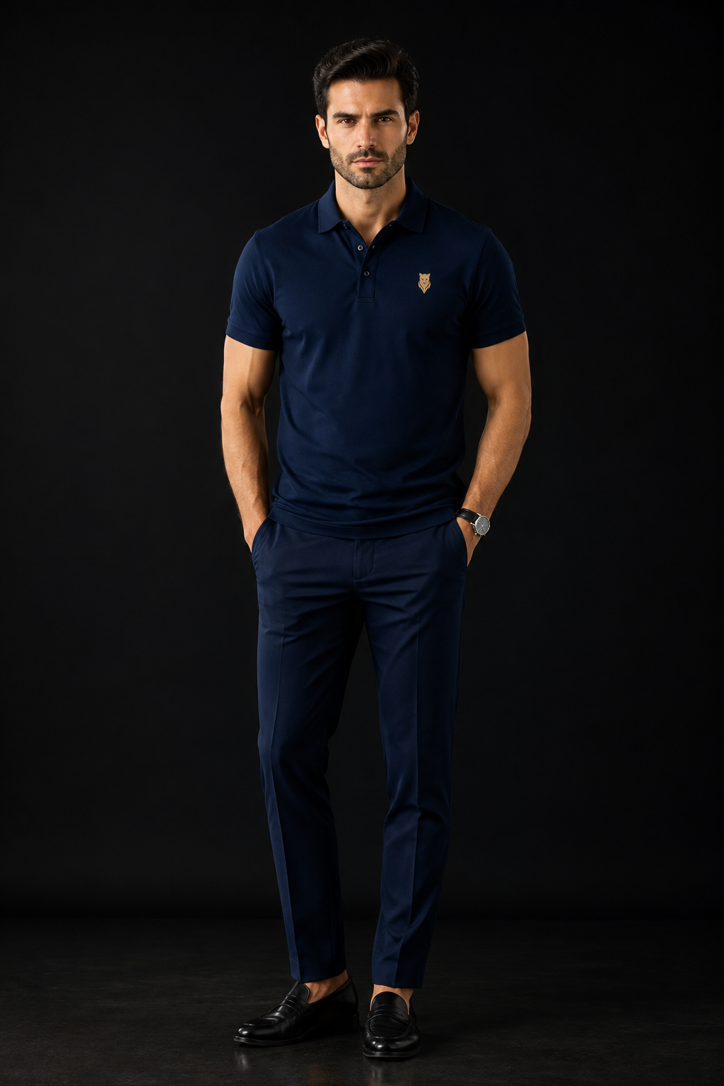 PANTHER SIGNATURE POLO — Deep Navy