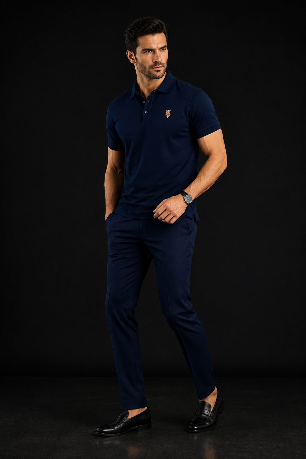 PANTHER SIGNATURE POLO — Deep Navy