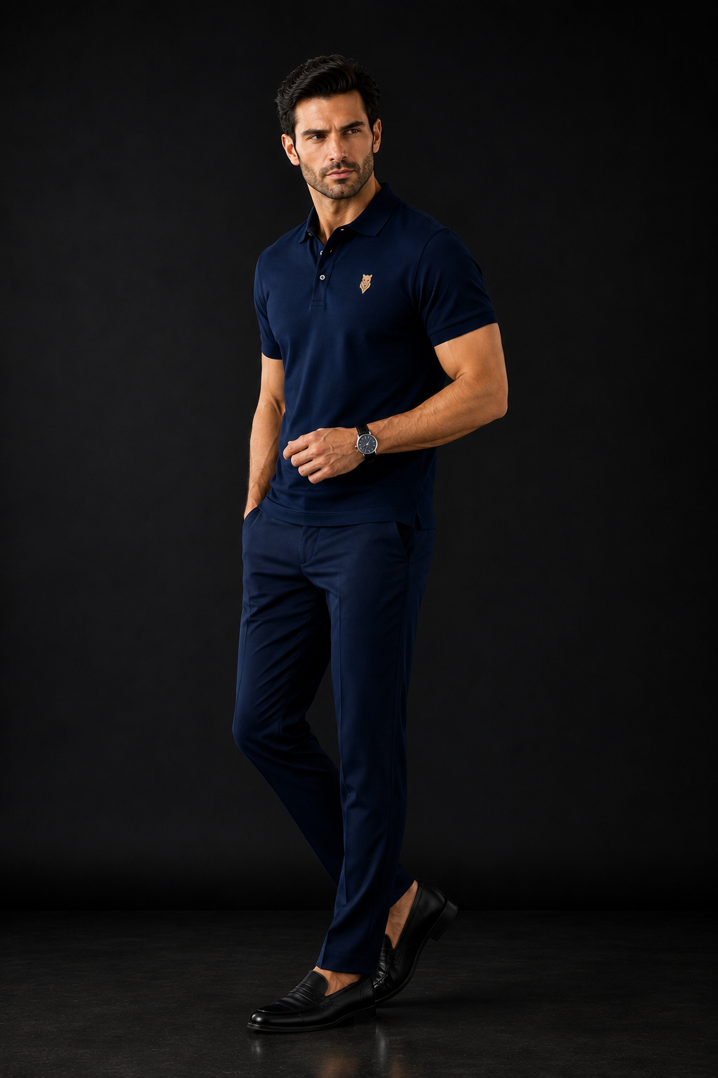 PANTHER SIGNATURE POLO — Deep Navy