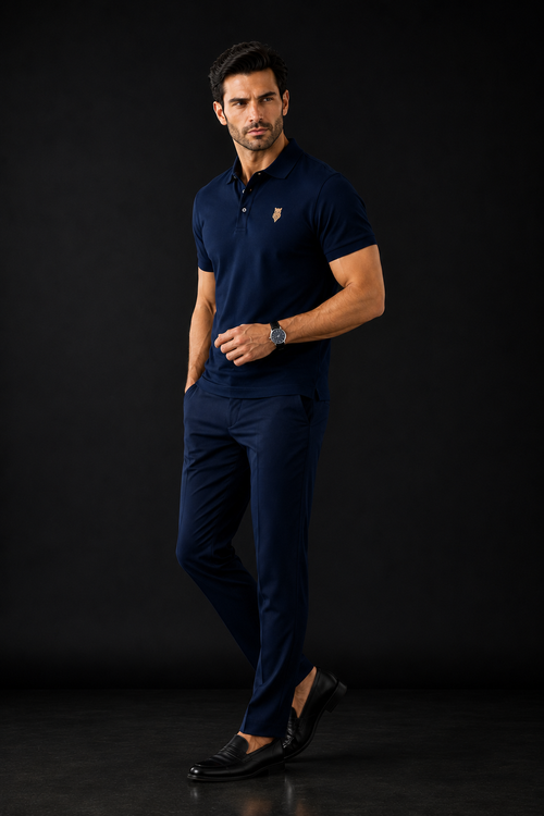PANTHER SIGNATURE POLO — Deep Navy